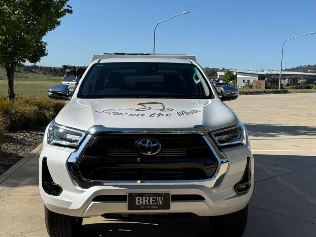 brew number plate on the ute