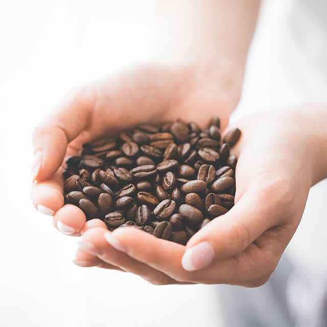 handful roasted coffee beans